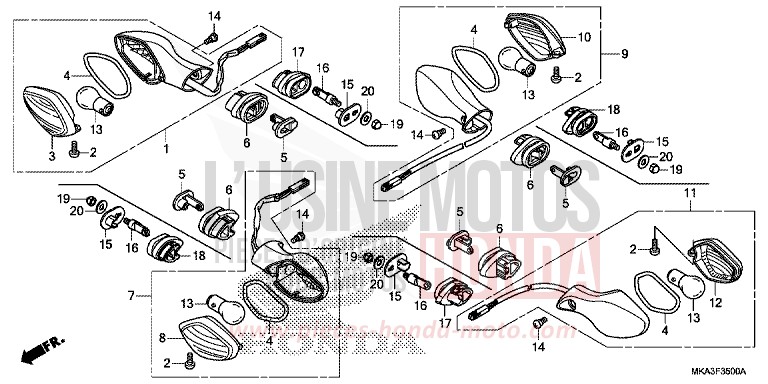 BLINKER von NC750X "Meca" MAT PEARL GLARE WHITE (NHB54) von 2017